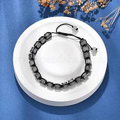 Bracciali intrecciati in labradorite naturale regolabile e ematite sintetica non magnetica&nbsp;BJEW-Z090-01A