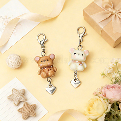 2 pz decorazioni pendenti in porcellana fatte a mano&nbsp;HJEW-SW00373