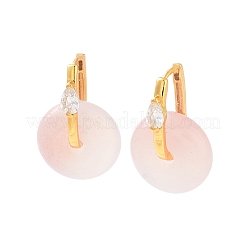 Donut-Creolen aus natürlichem Achat für Damen&nbsp;EJEW-E303-25G-01