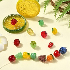 16pcs 16 Arten handgemachte Bunte Malerei-Perlen&nbsp;LAMP-CJ0002-78