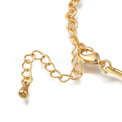 Herz Messing Micro Pave klare Zirkonia Kabel Kette Armbänder für Frauen Mädchen&nbsp;BJEW-L696-011G