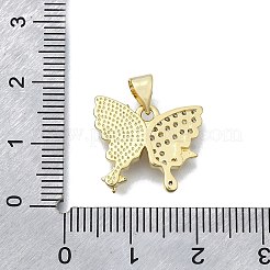 Pendenti in zirconi cubici trasparenti in micro pavè di ottone&nbsp;KK-V010-14G