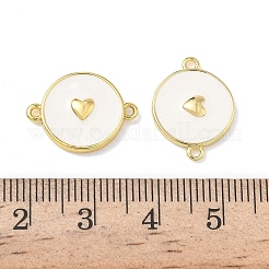 Messing-Anhänger mit weißen Emaille-Gliedern&nbsp;KK-L256-45A-G