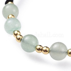 Bracciali di perline intrecciati verdi naturali avventurina regolabili&nbsp;BJEW-JB04599-03