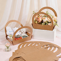 Cajas de galletas de cesta de papel kraft&nbsp;CON-WH0115-99A