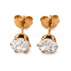 Pendientes de acero inoxidable 304 con micropavé de circonitas cúbicas transparentes&nbsp;EJEW-P299-01D-G