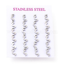 Boucles d'oreilles à tige en acier inoxydable 304 résistant au ternissement avec alphabet grec&nbsp;STAS-D007-07P-22