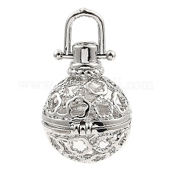 Pendentifs de cage de perle en laiton de placage de support&nbsp;KK-D025-01C-P