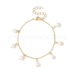 Charm-Armbänder mit natürlichen Süßwasserzuchtperlen&nbsp;BJEW-JB12883