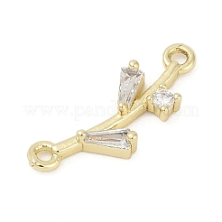 Dijes de conector de circonita cúbica transparente de latón&nbsp;KK-Z094-06G-02