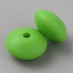 Cuentas de silicona ecológicas de grado alimenticio rondelle&nbsp;SIL-WH0002-97C