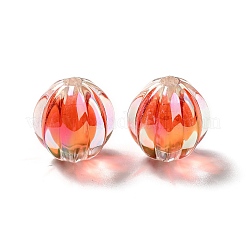 Perline acriliche iridescenti arcobaleno con placcatura uv bicolore&nbsp;TACR-D010-05H