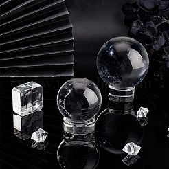 3 Stück 3 Stil Glaskristallkugel-Displayständer&nbsp;DJEW-FG0001-29