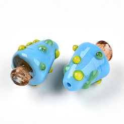 Perline irregolari fatte a mano in lampwork&nbsp;X1-LAMP-T022-02A-03