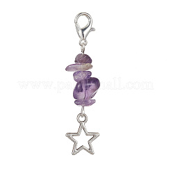 Decorazione pendente con chip di pietre preziose naturali e sintetiche&nbsp;HJEW-TA00084