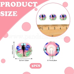 5pcs perles de chalumeau faites à la main&nbsp;LAMP-SZ0001-50B