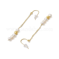 Natürliche Perle baumeln Ohrringe&nbsp;EJEW-P286-42G