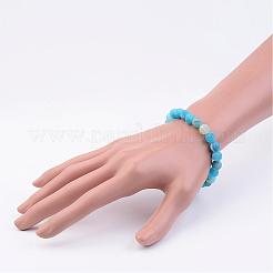 Bracelets de perles extensibles en agate patinée naturelle (teintée)&nbsp;BJEW-JB02513-04