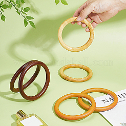 6 Stück 3 Farben runde Ring Holz Taschengriffe&nbsp;DIY-PH0035-25
