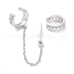 Boucles d'oreilles asymétriques en zircone cubique&nbsp;EJEW-K088-07P