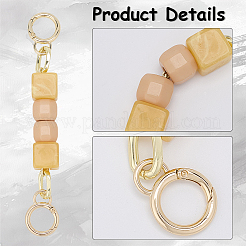 2 chaîne d'extension de sac carrée en perles de résine&nbsp;PURS-GF0001-07B
