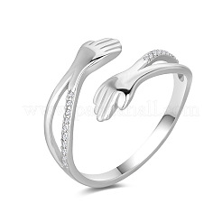 925 Hug-Cuff-Ring aus Sterlingsilber mit Mikropavé und klarem Zirkonia&nbsp;FS-WG4B3ED-01