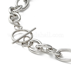 Collar de cadena Figaro de acero inoxidable 304 resistente al deslustre con cierre de palanca para hombres y mujeres.&nbsp;X-STAS-P300-01P