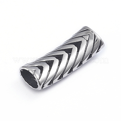 Hohl retro 304 edelstahl slide charms/slider perlen&nbsp;X-STAS-L243-021AS