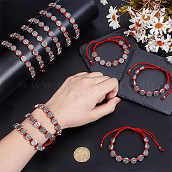 Braccialetti ovali in lega con perline di San Benedetto e croce da 24 pezzo&nbsp;BJEW-GO0001-23