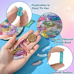 150 Stück 15 Stile gemischter Stil Regenbogen schillernde Acrylperlen&nbsp;OACR-YW0003-19