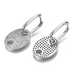 Orecchino a cerchio huggie in ottone con micro pavé di zirconi chiari&nbsp;EJEW-N011-44P