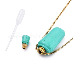 Colliers pendentif bouteille de parfum howlite naturel&nbsp;NJEW-I239-03