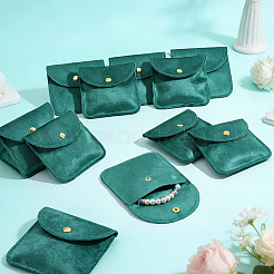 10 sac de rangement pour bijoux en velours avec bouton-pression&nbsp;ABAG-HY0001-17A
