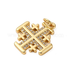 Pendentifs avec zircon cubiques à micro-pavés en laiton&nbsp;KK-P308-28G
