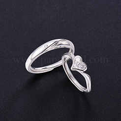 Fantastici anelli di coppia in argento sterling placcato rodio&nbsp;JR373A