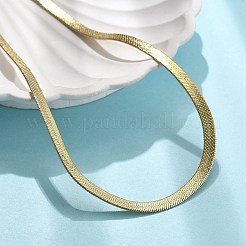 Flache Schlangenkettenhalsketten aus Messing für Damen&nbsp;NJEW-U035-05G