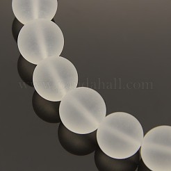 Chapelets de perles rondes en verre transparent mat&nbsp;FGLA-P002-6mm-03