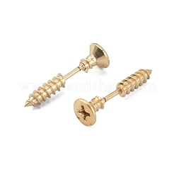 Ohrstecker aus schraubenförmigem Edelstahl 304 vorne und hinten&nbsp;STAS-WH0061-23G