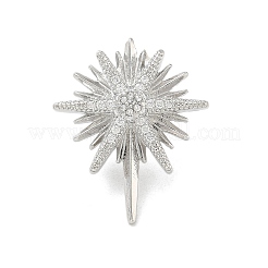 Latón micro pave aretes de circonita cúbica transparente&nbsp;KK-B124-13P