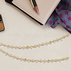 S-förmige Glas-Strass- und Eisen-Cup-Ketten&nbsp;DIY-WH20032-25G-01