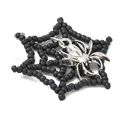 Ciondoli di perline di vetro a forma di ragnatela a tema Halloween&nbsp;PALLOY-MZ00779-01