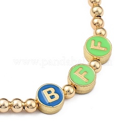 Bracciali in ottone elasticizzato con perline&nbsp;BJEW-JB05451-04