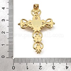 Pendenti in ottone micro pavé di zirconi cubici abs imitazione perla&nbsp;KK-D328-03G-D