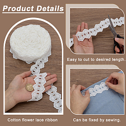 Ruban de dentelle à fleurs de coton&nbsp;OCOR-WH0105-067B