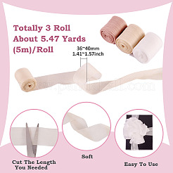 3 rouleau de ruban polyester froissé 3 couleurs&nbsp;OCOR-TA0002-98C