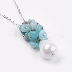 Set di gioielli di amazzonite naturale&nbsp;SJEW-JS00997-03