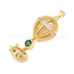 Pendentifs avec zircon cubiques à micro-pavés en laiton&nbsp;CU-CBAB3AD-06G-01