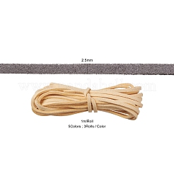 Cordon en simili daim 5 brins 5 couleurs&nbsp;LW-FS0001-01C
