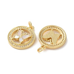 Pendenti in zirconi cubici trasparenti in micro pavè di ottone&nbsp;KK-B083-37C-G