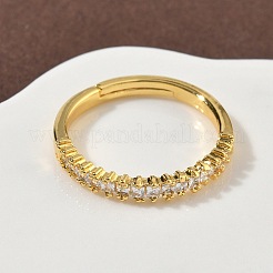 Bagues en laiton avec zircone cubique de micro pave&nbsp;RJEW-H258-06G
